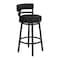 Armen Living Titana 26" Counter Height Metal Swivel Barstool in Ford Black Pu and Black Finish 721535746903 - alternate 1
